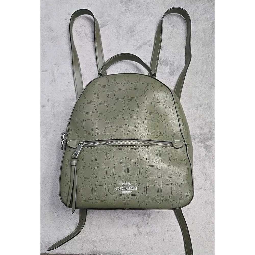 Coach Perforated Signature Jordyn Backpack Olive … - image 1