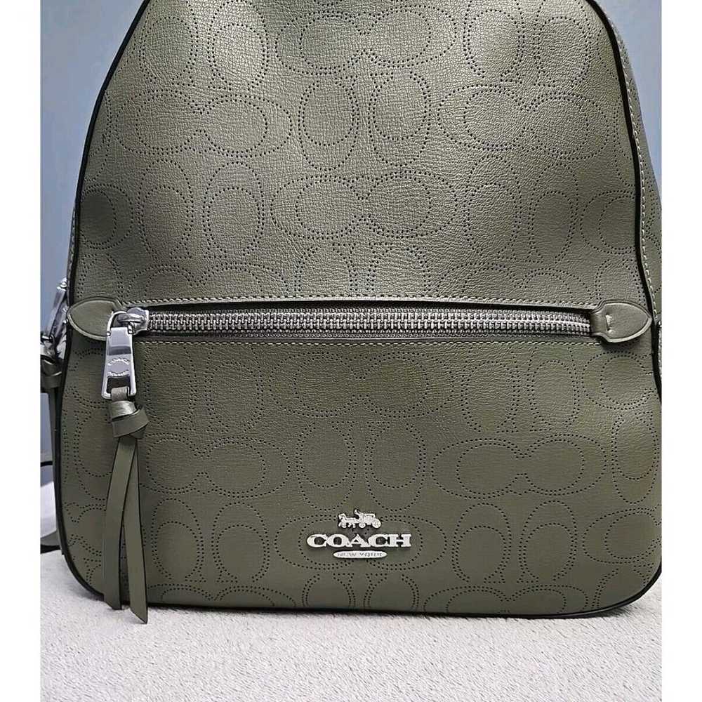 Coach Perforated Signature Jordyn Backpack Olive … - image 6