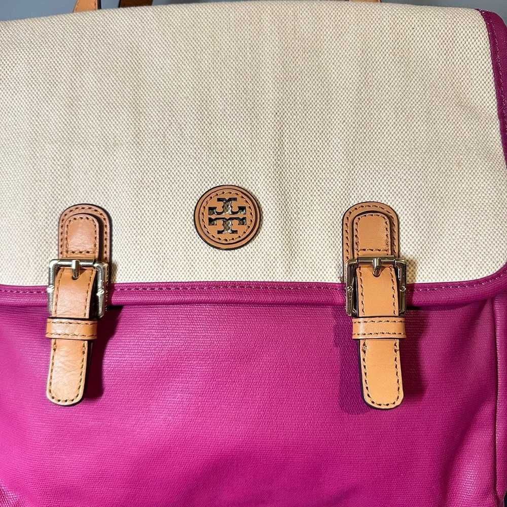 TORY BURCH Pierson Mini Canvas and Leather Fuchsi… - image 3