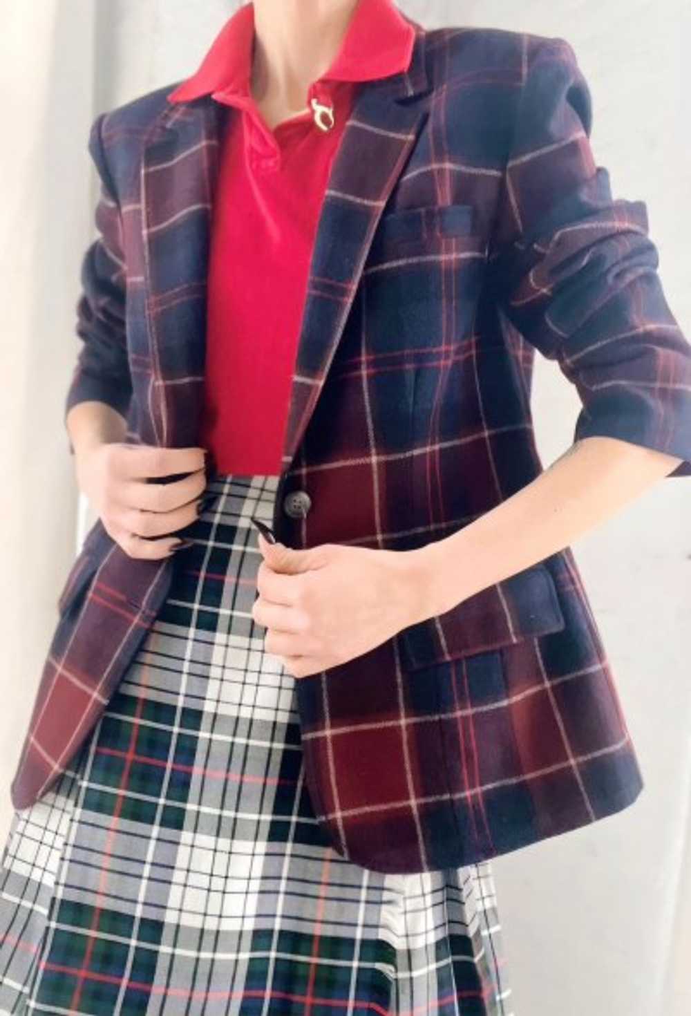 wool Pendleton plaid blazer - image 4