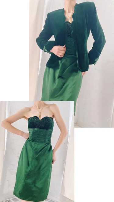 silk Neiman Marcus emerald dress - image 1