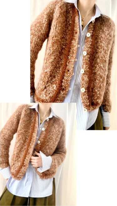 60s mocha Italian mohair cardigan