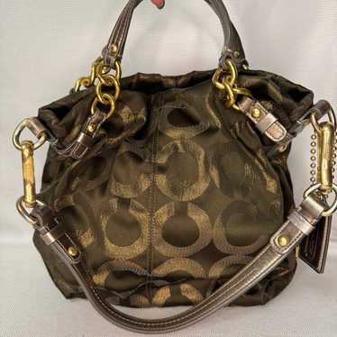 Coach OP Art Sateen Lurex Brooke Metallic Hobo Oli