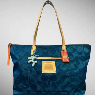 NWT COACH 2024 Blue&Orange Leather Tote $295