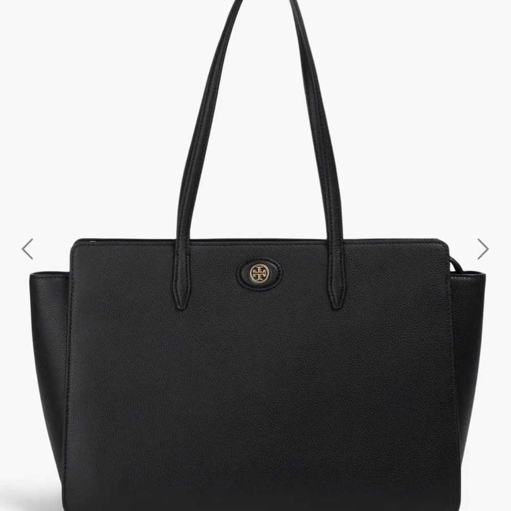 A4 TORY BURCH Robinson Pebbled Tote Black - image 1