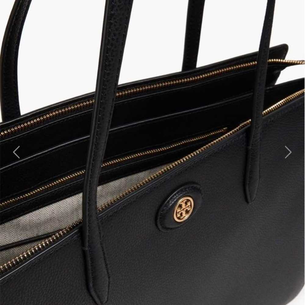 A4 TORY BURCH Robinson Pebbled Tote Black - image 3