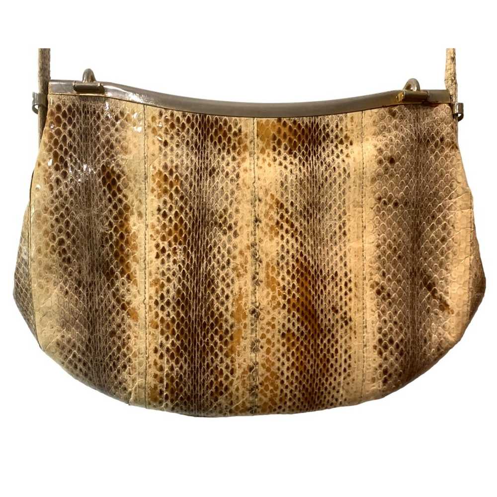 Vintage 70s Snakeskin Shoulder Bag |Disco Era Mod… - image 4