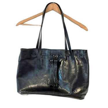 Patricia Nash Witney Black Leather Tote Tassels Dr