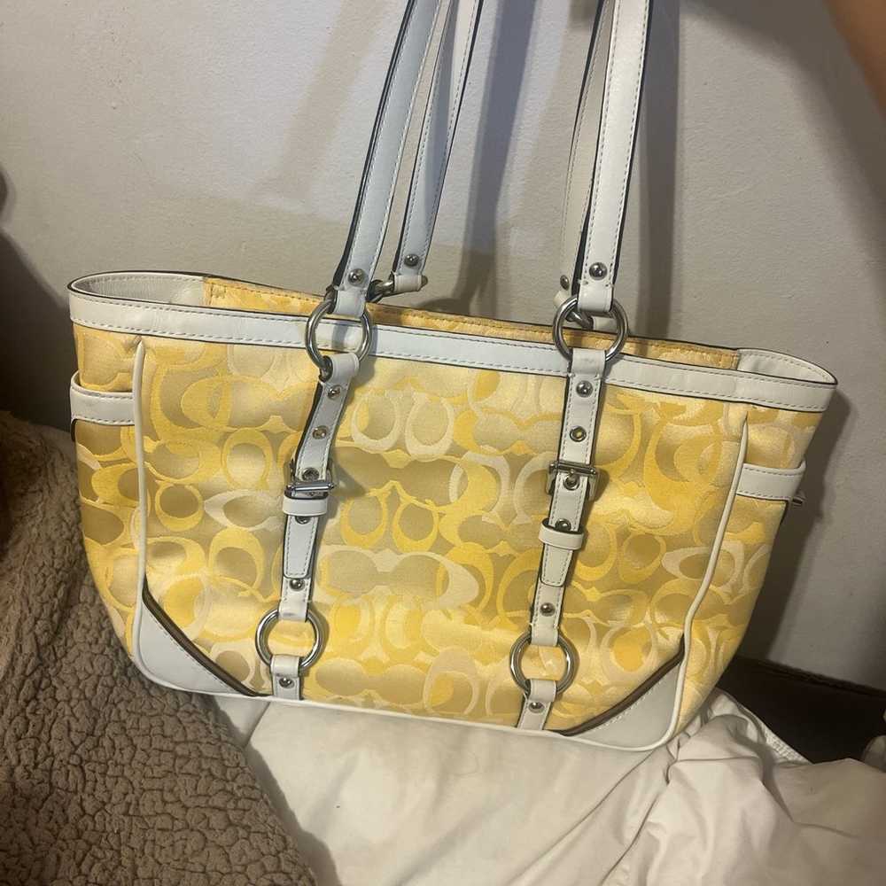 Coach yellow m size purse - image 2