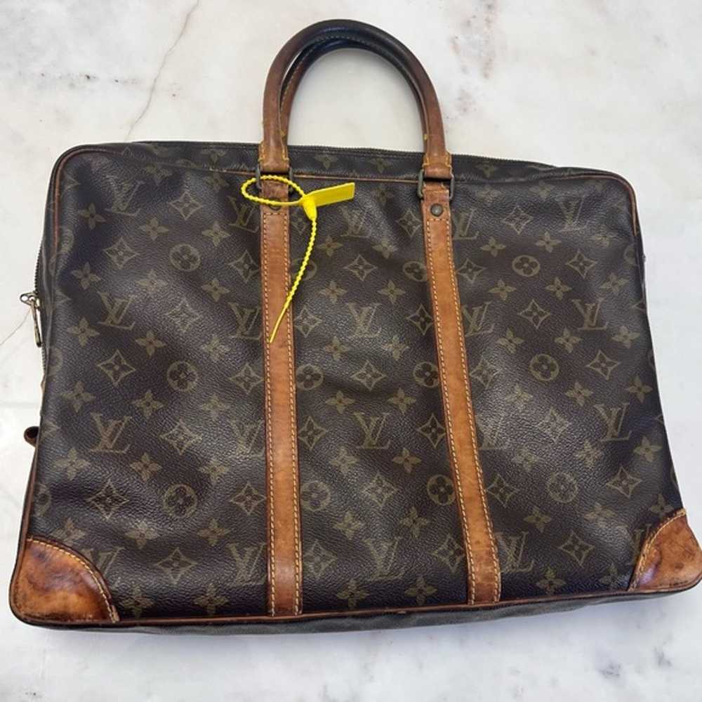 LV Monogram Porte-Documents Briefcase (Leather We… - image 1