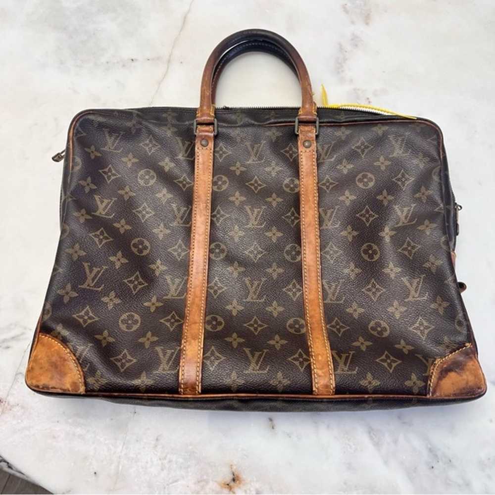 LV Monogram Porte-Documents Briefcase (Leather We… - image 4