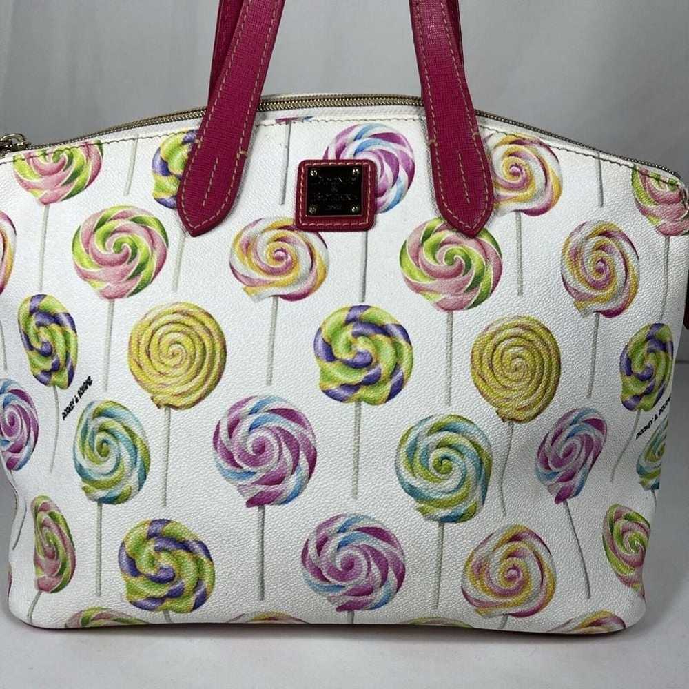 Dooney & Bourke White Lollipop Pattern Satchel Pu… - image 2