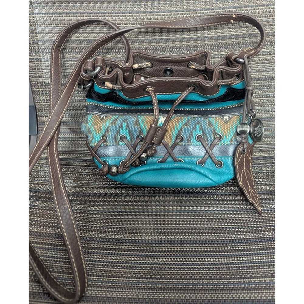 Nine West Vintage American Bucket Bag Teal Brown … - image 5