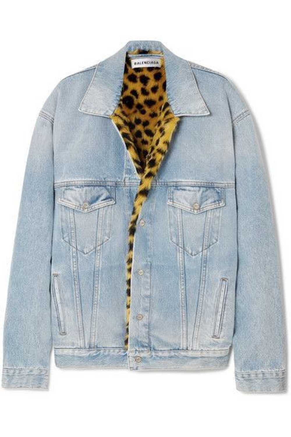 Balenciaga Balenciaga Leopard Jean Jacket - image 1