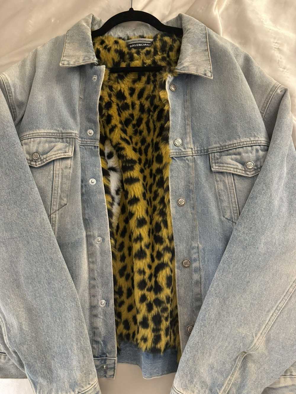 Balenciaga Balenciaga Leopard Jean Jacket - image 2