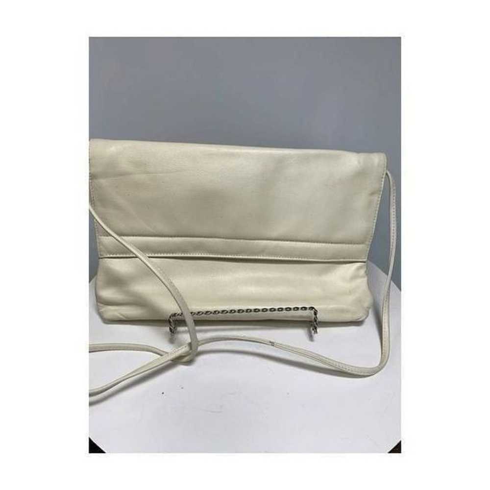 Vintage Albi Cream Leather Shoulder Purse - image 1