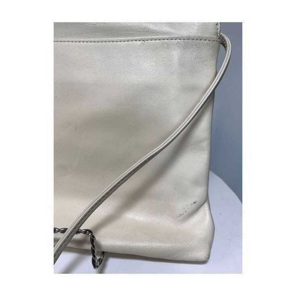 Vintage Albi Cream Leather Shoulder Purse - image 4