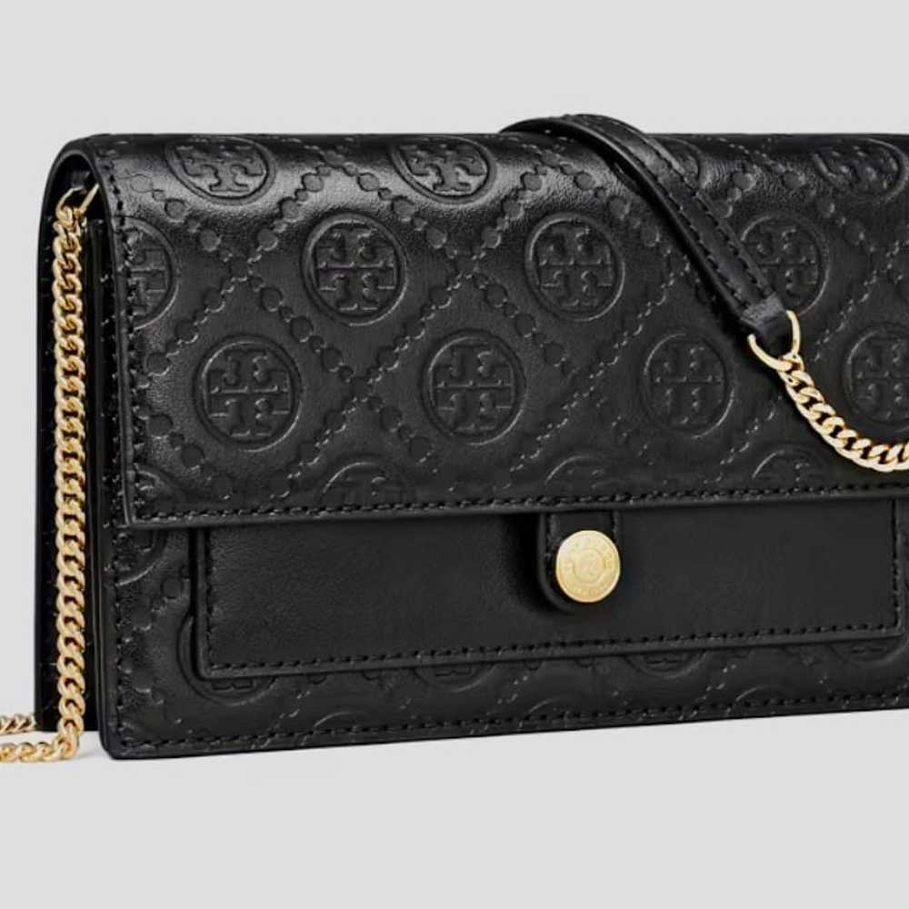 Tory Burch Monogram Leather Chain Wallet - image 3