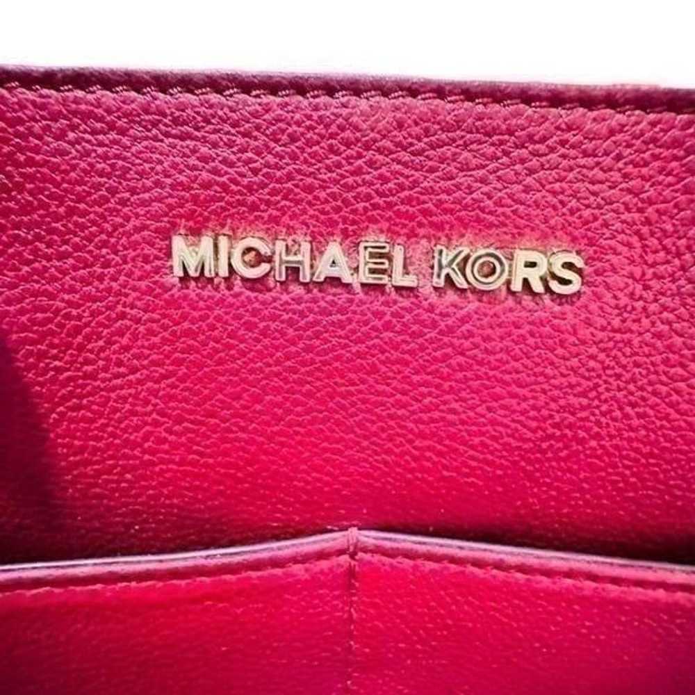 NWOT Michael Kors Bedford Red Pocket Tote Pebble … - image 7