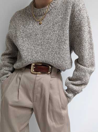 Vintage Marled Oat Lambswool Sweater - image 1