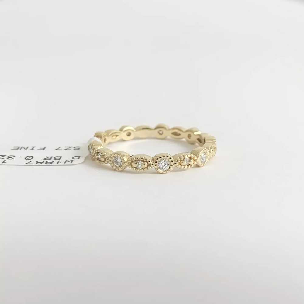 Marquise Round Milgrain Diamond Eternity Ring Wed… - image 10