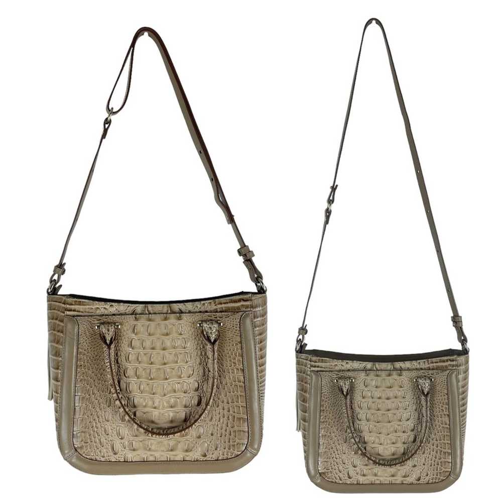 Brahmin Small Lena Satchel Bag Travertine Brevik … - image 12