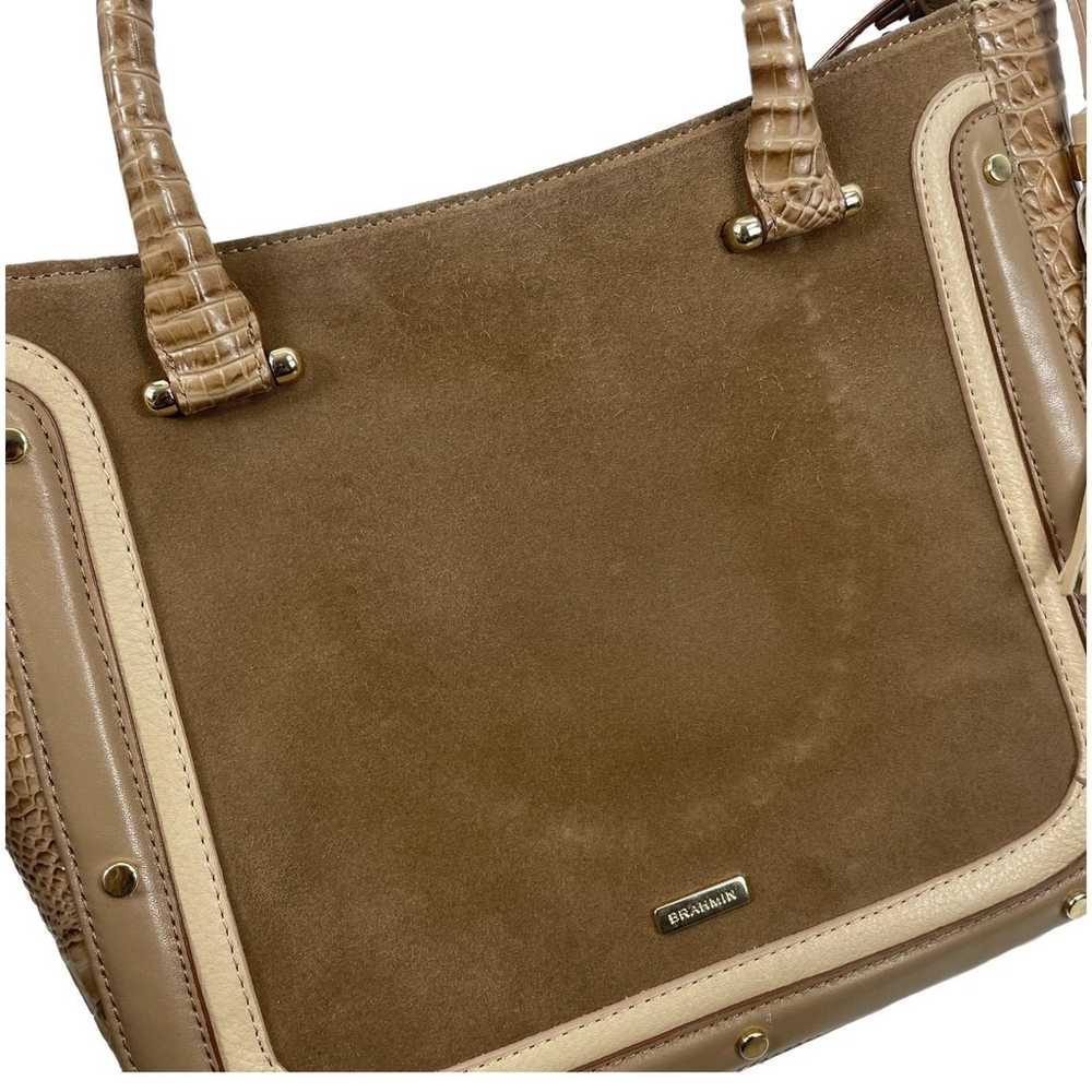 Brahmin Small Lena Satchel Bag Travertine Brevik … - image 5