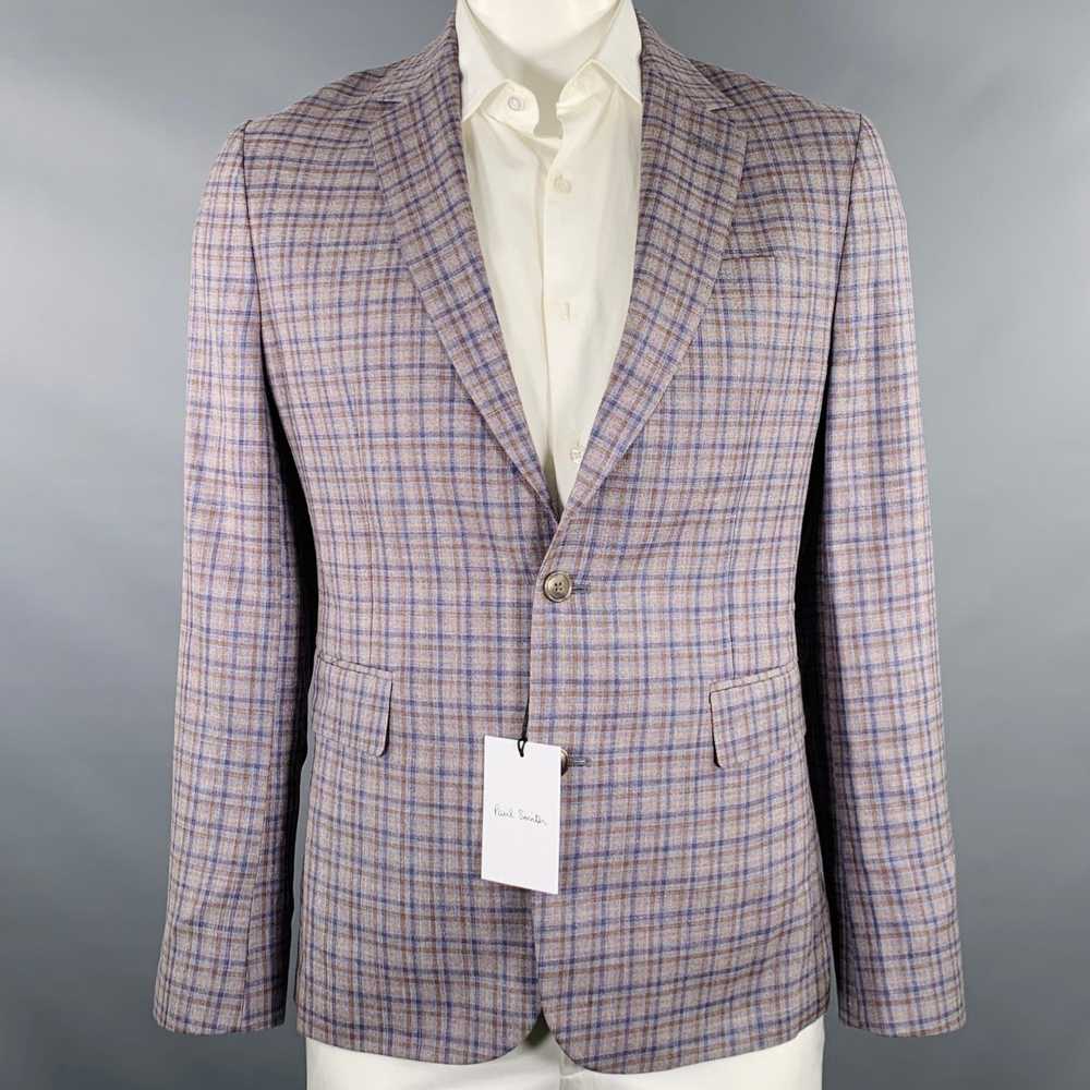 Paul Smith PAUL SMITH Grey Brown Navy Plaid Wool … - image 1