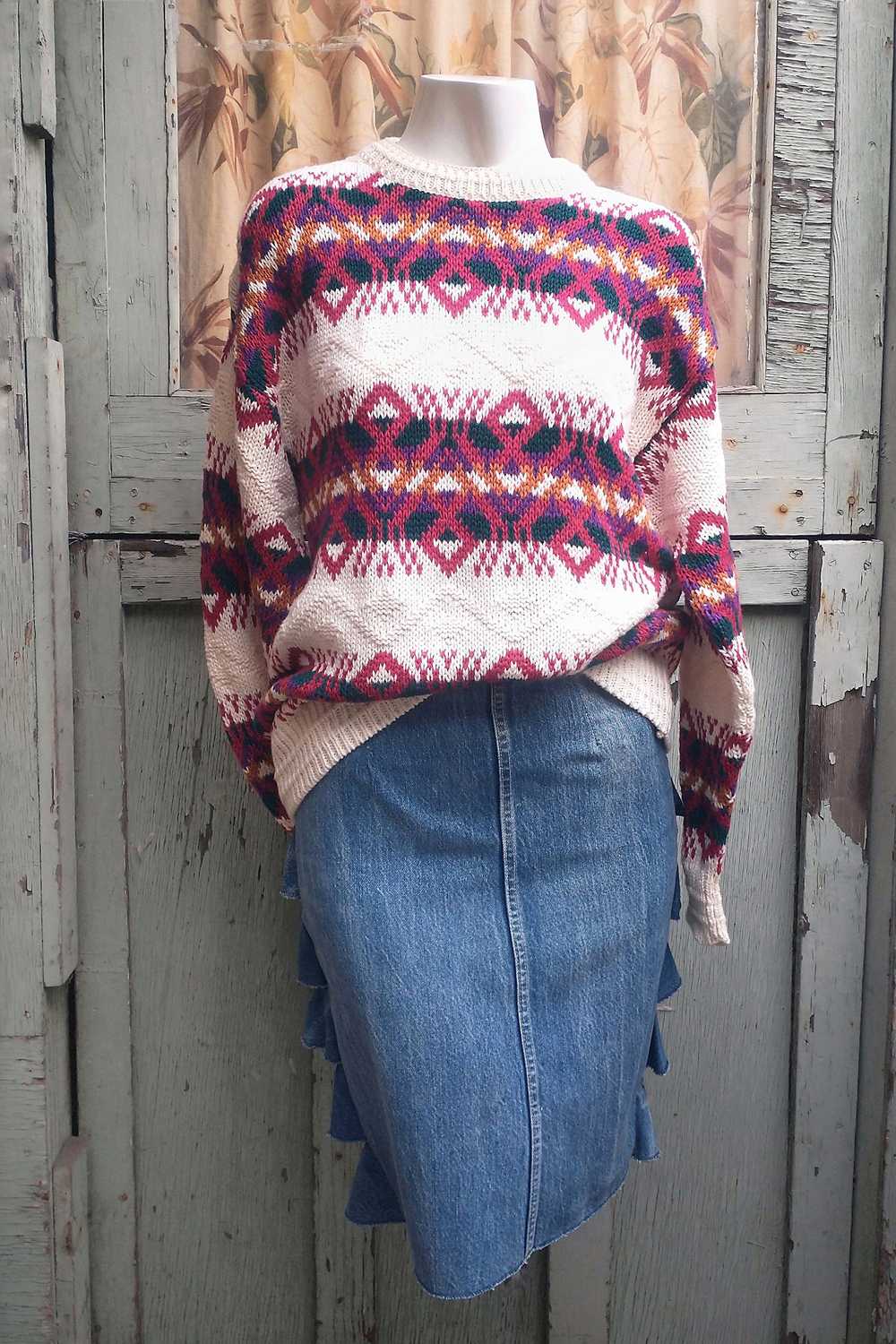 1980's Southwest Boyfriend Sweater Selected by Ga… - image 2