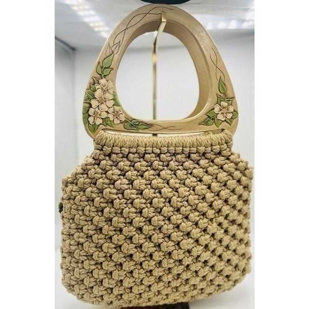 1970s Inspired Handmade Macrame Crochet Handbag W… - image 2