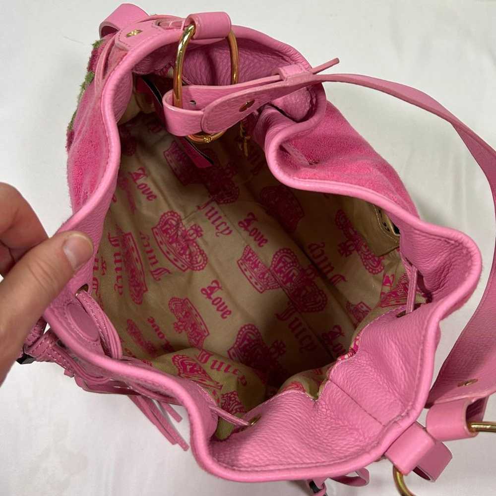 EUC Y2K Juicy Couture Pink Terry Cloth Floral Emb… - image 8