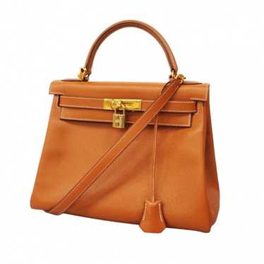 Hermes Hermes handbag Kelly 28 Cushvel gold with … - image 1