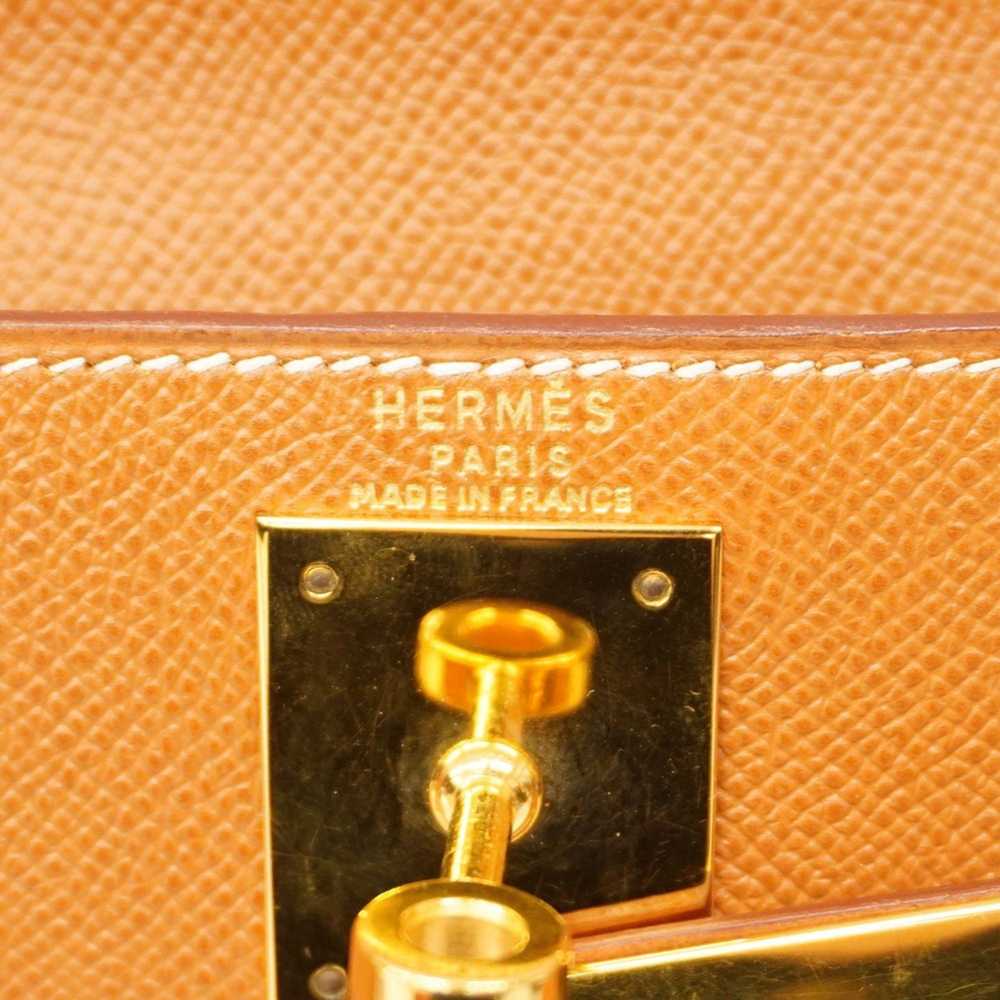 Hermes Hermes handbag Kelly 28 Cushvel gold with … - image 5