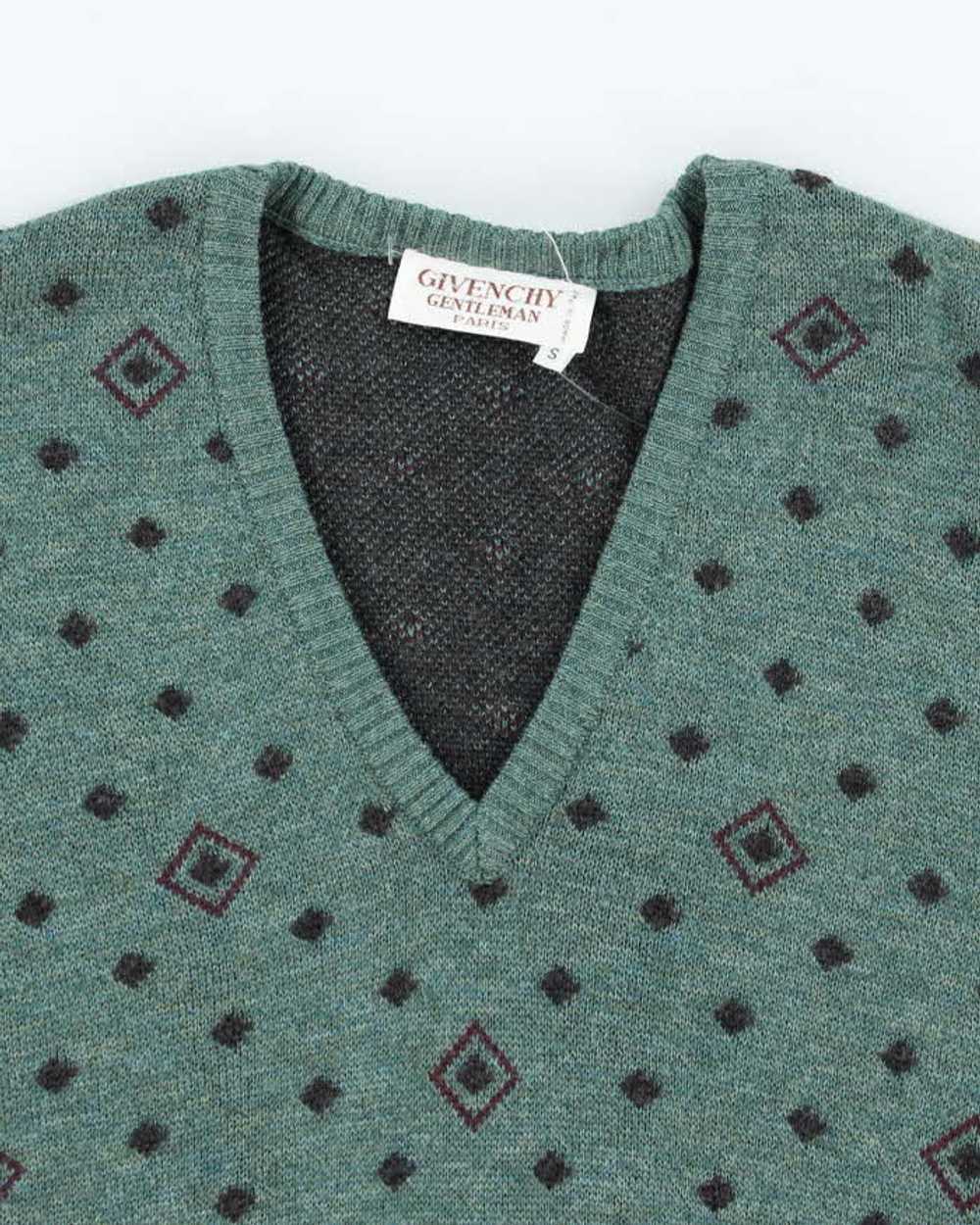 Vintage 80's Givenchy Gentleman Paris Wool V-Neck… - image 3