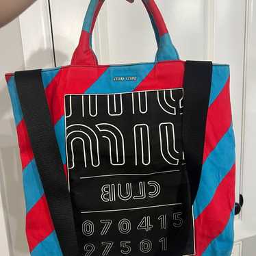 Miu miu denim tote bag