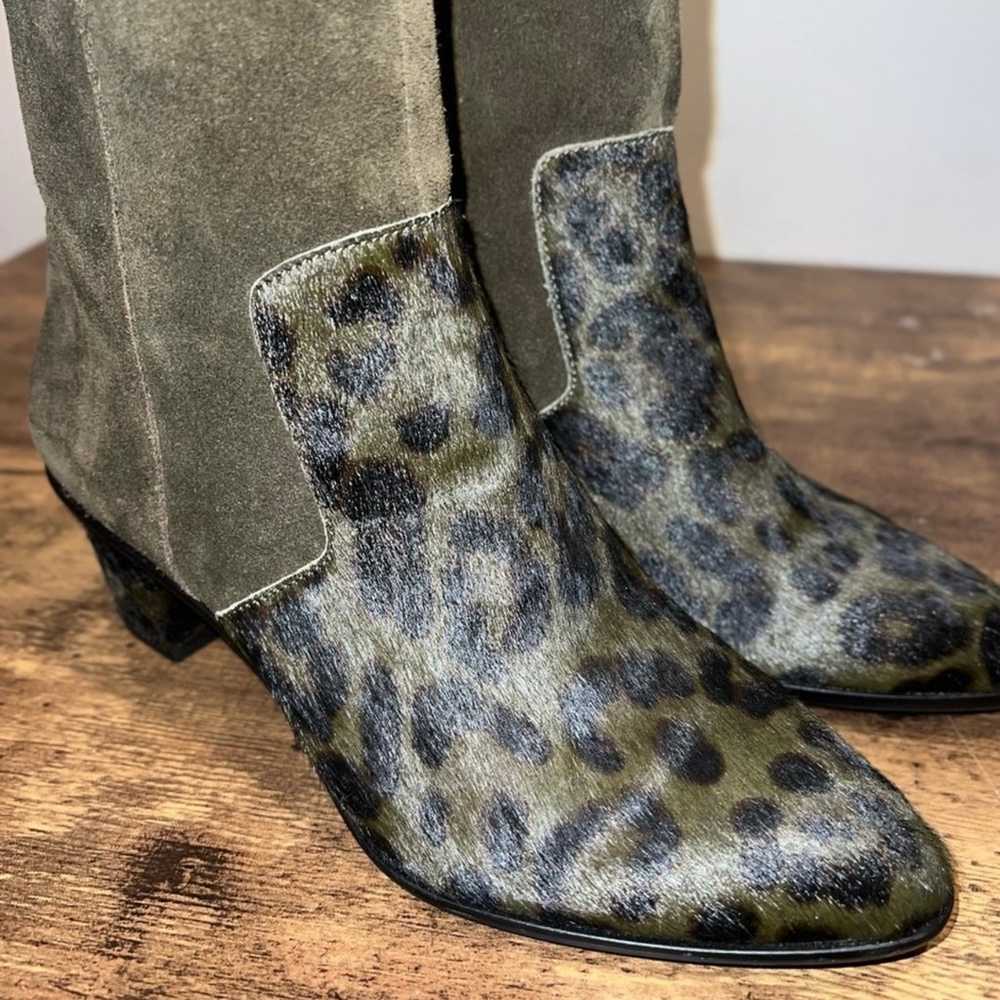 Lori Goldstein leather suede animal print boots - image 3