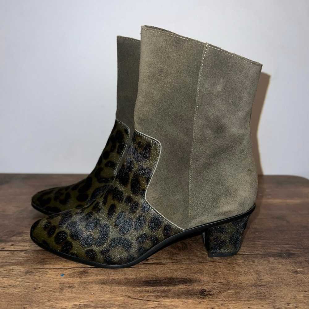 Lori Goldstein leather suede animal print boots - image 4