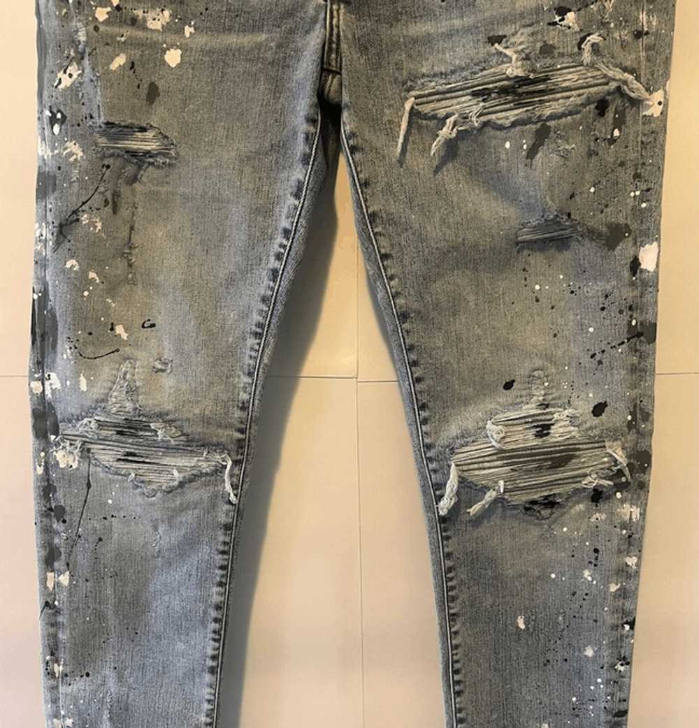 Amiri Amiri MX1 Paint Splatter Jeans Light Vintage - image 3