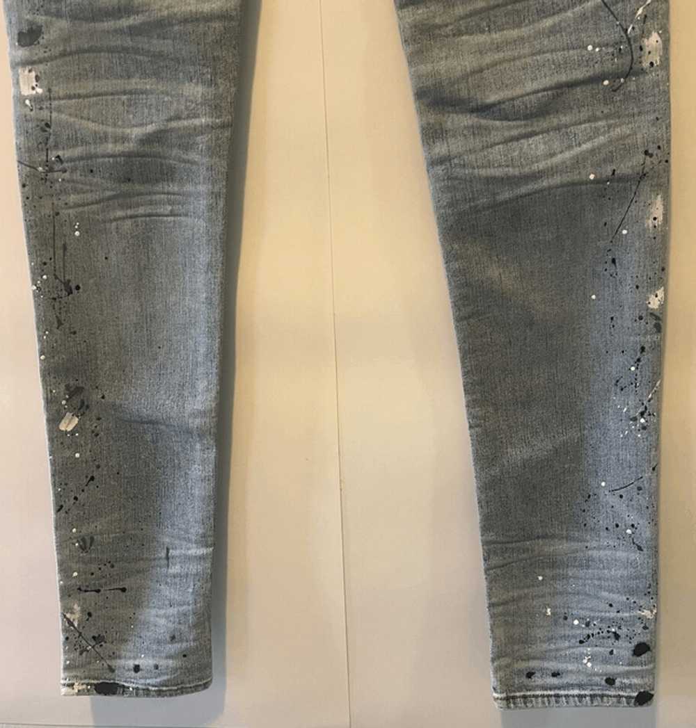 Amiri Amiri MX1 Paint Splatter Jeans Light Vintage - image 4