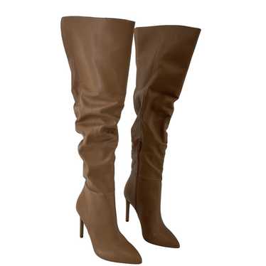 INC Iyonna Brown Faux Leather Over The Knee Sz 5.5