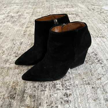 Zara Black Suede Block heel Booties