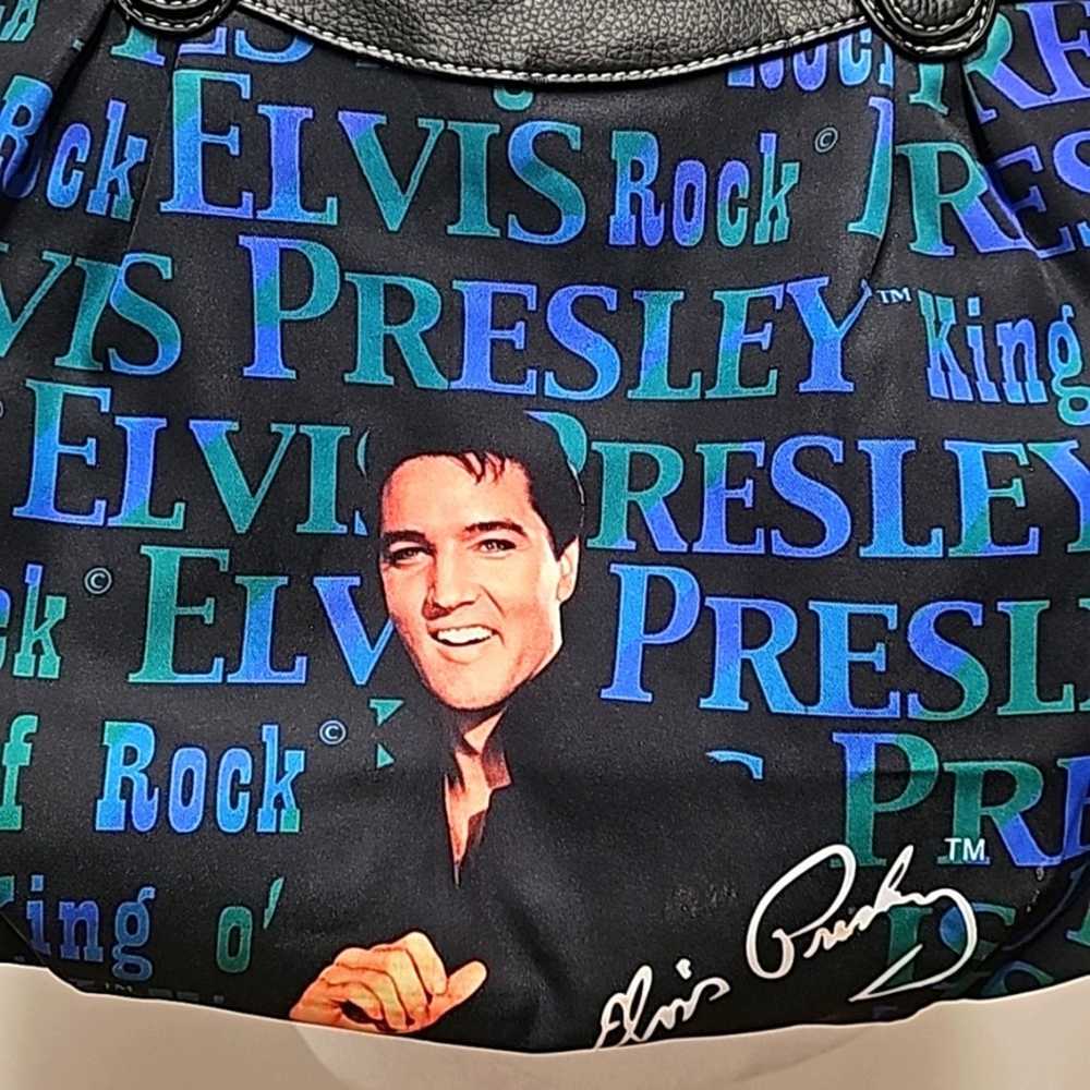 Vintage Large Elvis Presley Shoulder Tote Bag Pur… - image 3