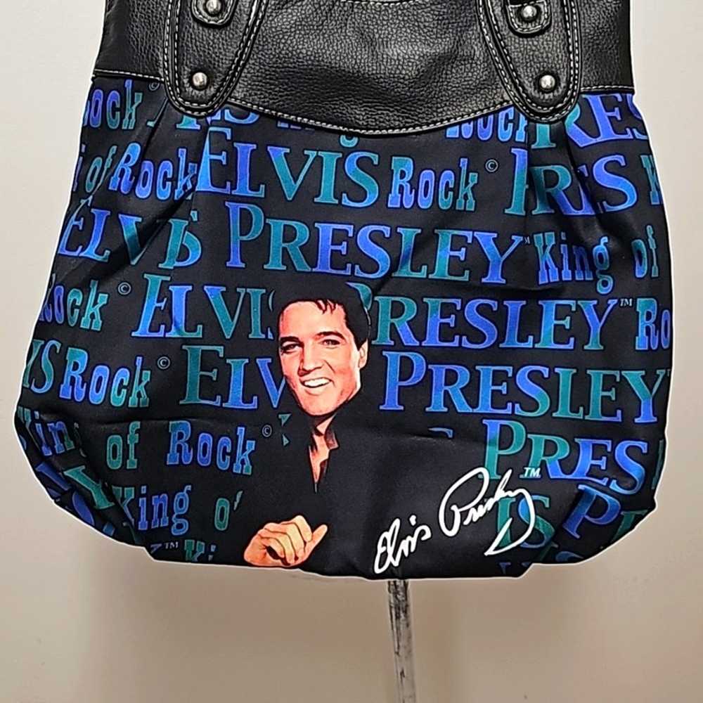 Vintage Large Elvis Presley Shoulder Tote Bag Pur… - image 5