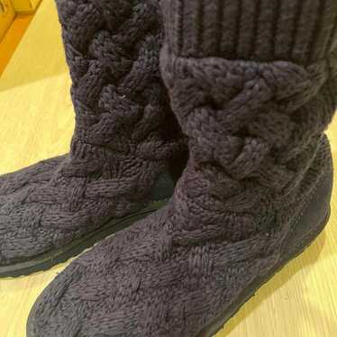 UGG Dark Navy Braided Sheepskin Boots