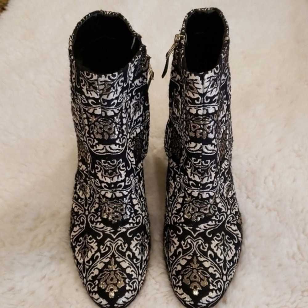 Sam Edelman Taye Black Gold Brocade Side Zip Boot… - image 2