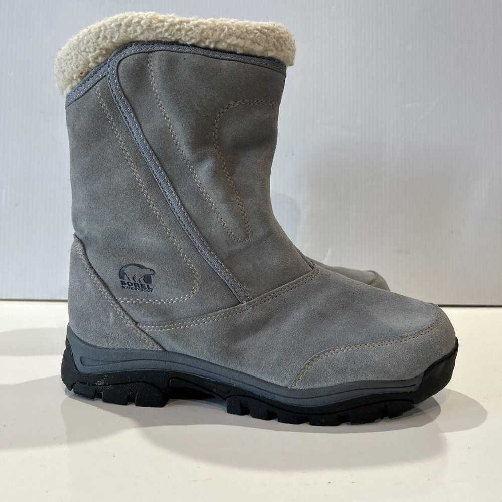 Sorel Water Fall Blue Suede Winter Snow Boots Thi… - image 1