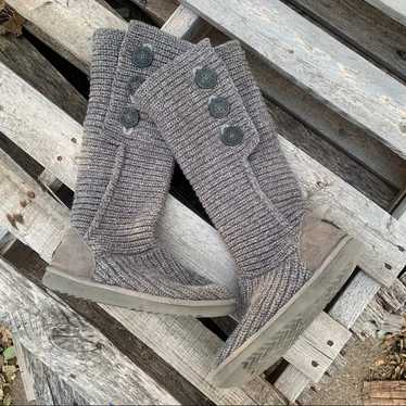 Ugg 5819 Cardy grey fold over knit winter boots S… - image 1