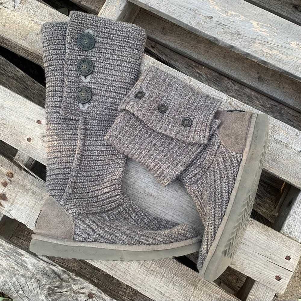 Ugg 5819 Cardy grey fold over knit winter boots S… - image 3