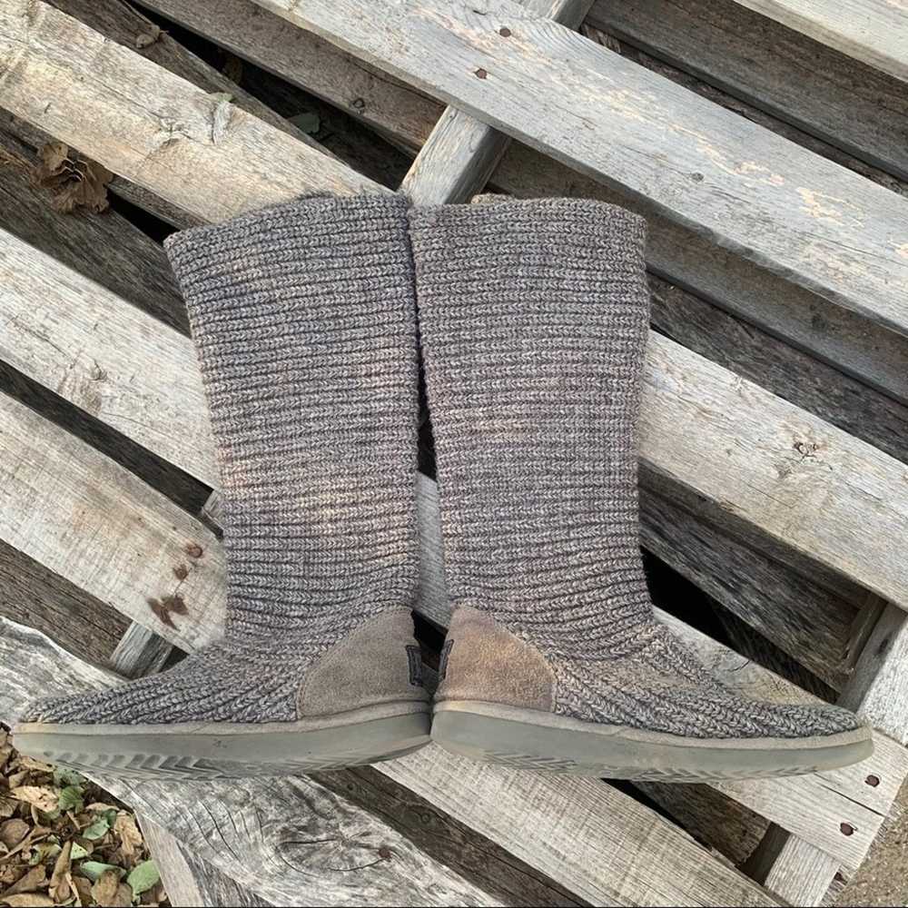 Ugg 5819 Cardy grey fold over knit winter boots S… - image 8