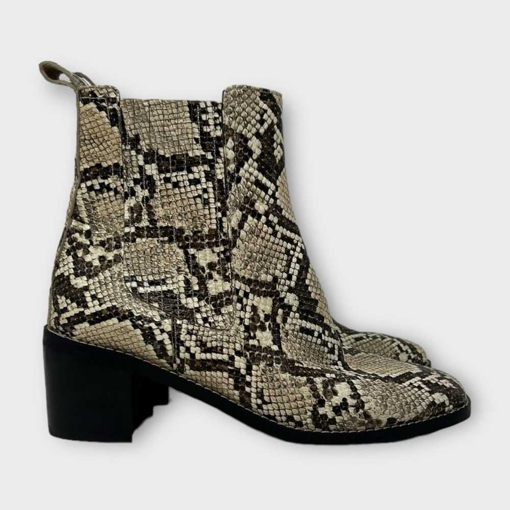 Nordstrom Leather Snakeskin Heeled Booties Size 7 - image 2